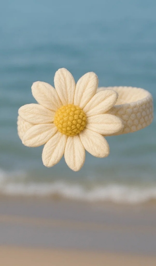 Soft Baby Headband with Daisy Flower Design
