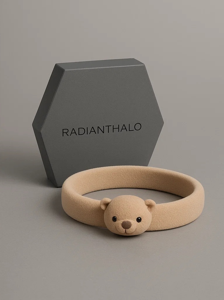 Light Beige Bear Baby Headband – Soft and Snuggly Feel