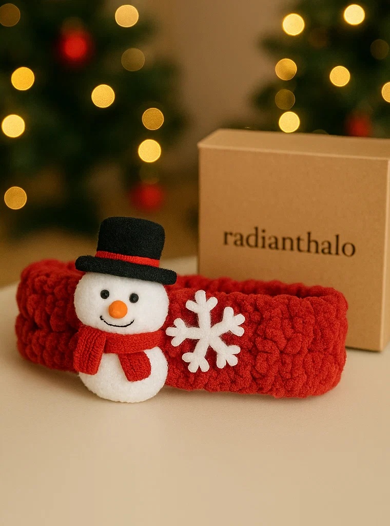 Süßes Weihnachts-Stirnband für Babys mit Schneemann und Stern