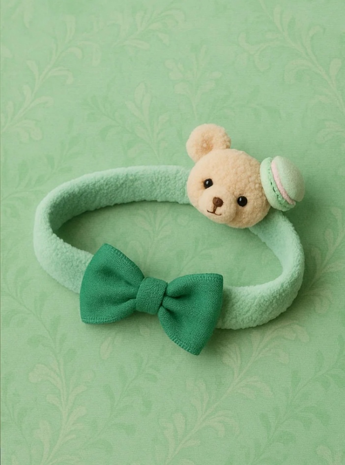 Macaron Bear-Themed Baby Headband