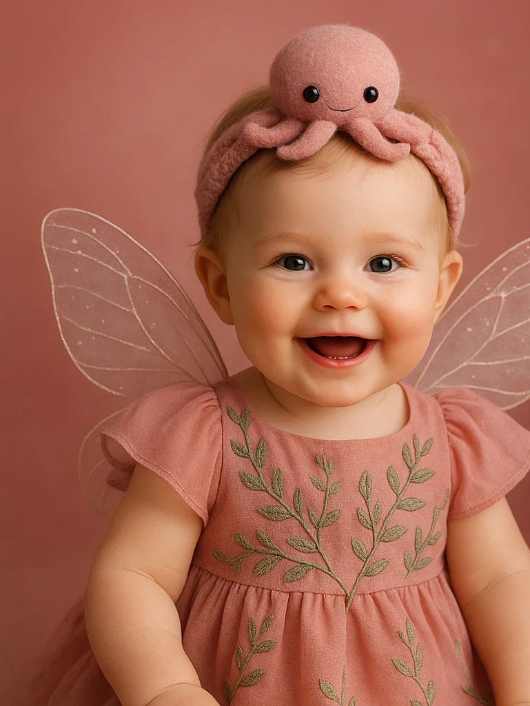 Adorable Octopus Baby Headband with Sweet Smile