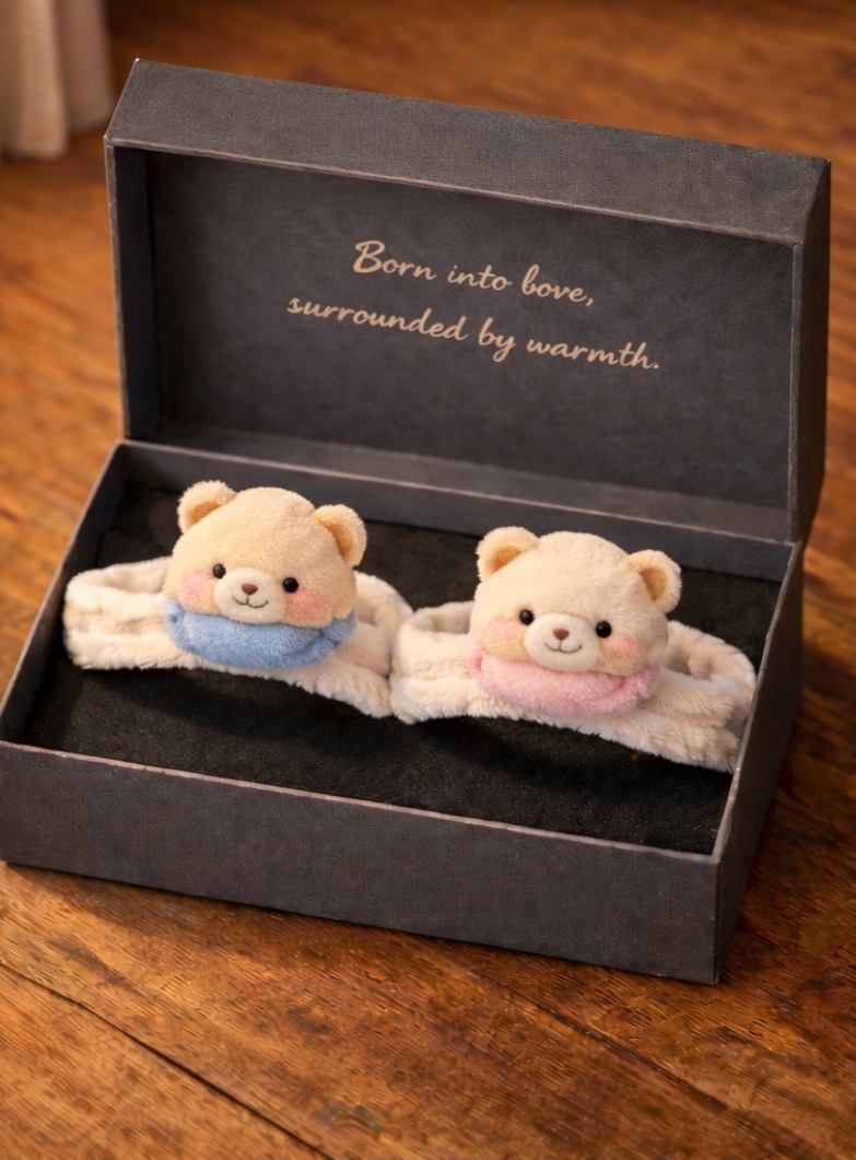 Bandeau bébé avec élément décoratif détachable pour personnalisation de marque