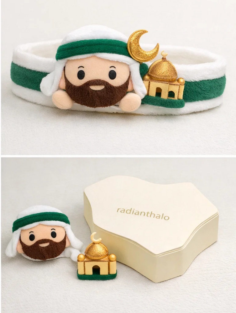 Baby Headband with Crescent Moon and Golden Star Design
