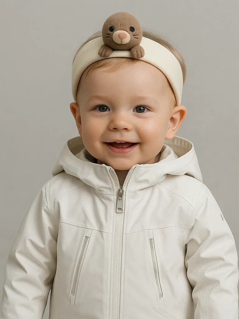 Seal Face Plush Baby Headband – Whimsical and Gentle Touch