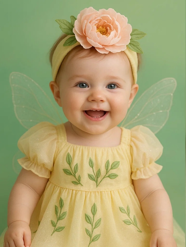 Fairy Princess Headband – Big Blush Rose Flower, Gentle Elastic Band