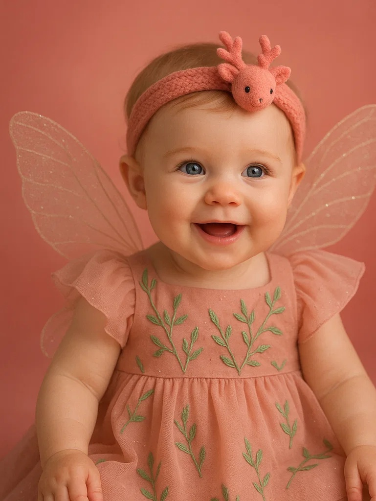 Adorable Baby Headband with Cute Crab and Antlers Design