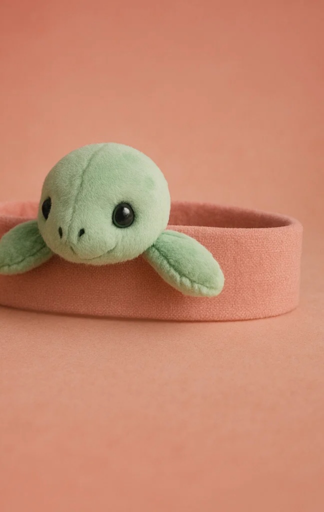 Charming Turtle Baby Headband with Sweet Smile