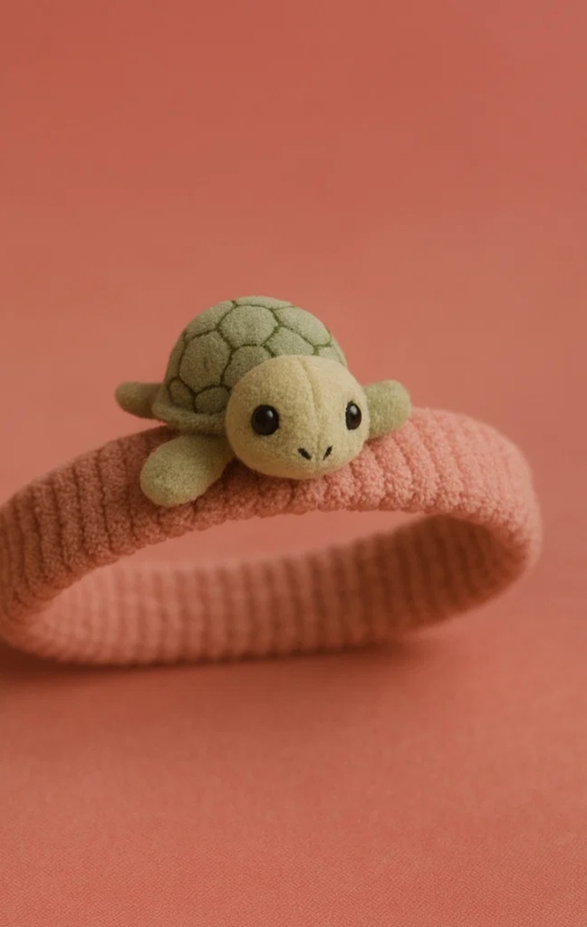 Adorable Turtle Baby Headband with Cute Face