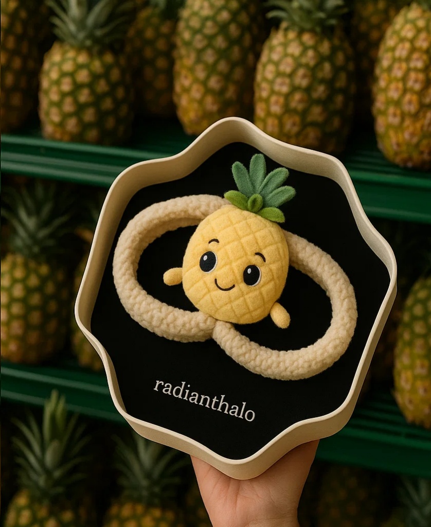 Adorable Baby Headband with Pineapple Cartoon Design
