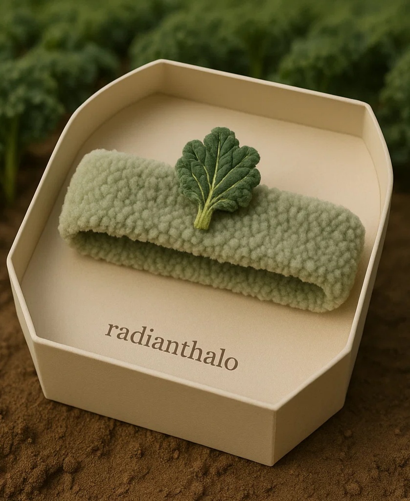 Cozy Baby Headbands with Green Leaf for Organic-Themed Product Lines