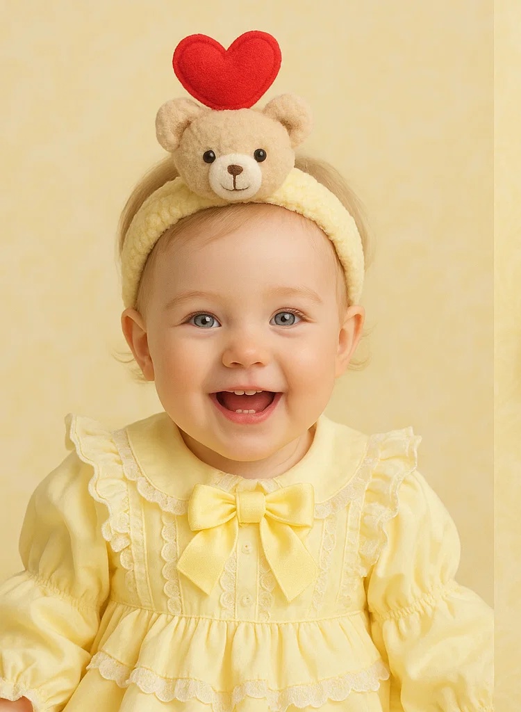 Star Kirby Baby Haarband mit Tierdesign und gelbem Kleid