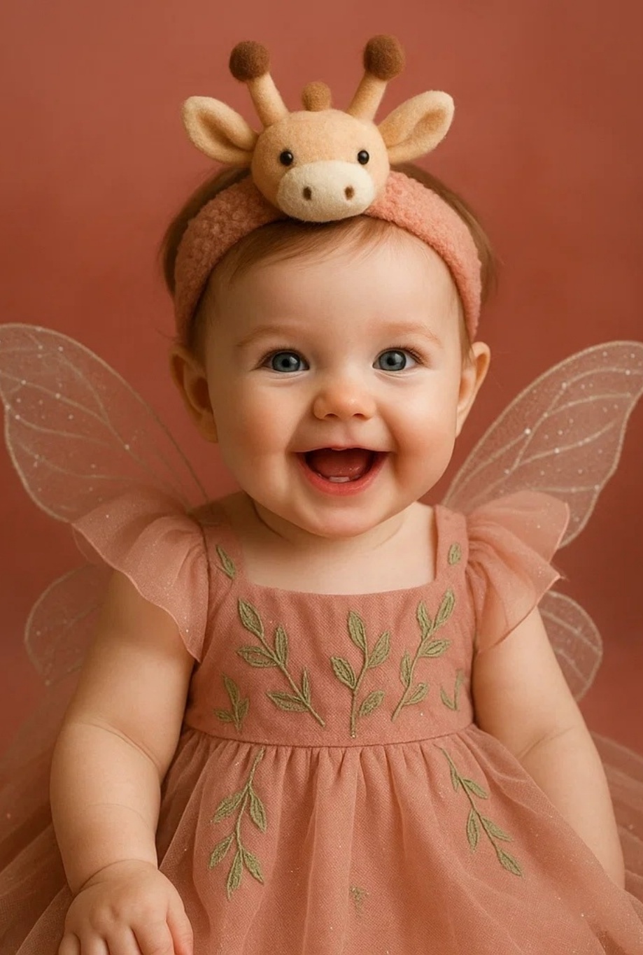 Giraffe Ears Headband Baby Dress with Angel Wings - Cute and Fun Design for Toddlers