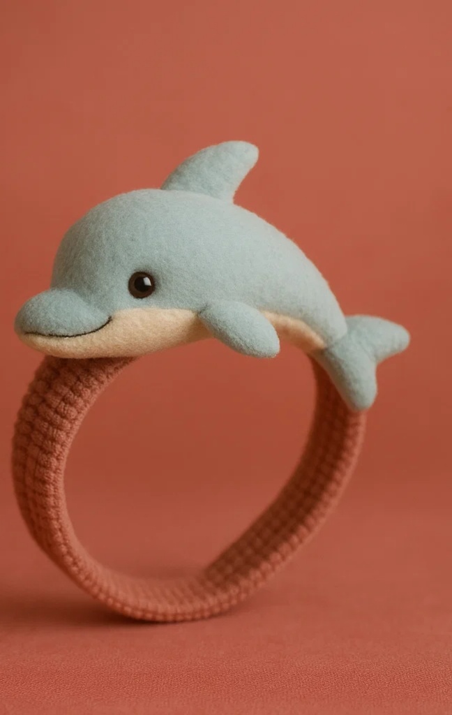Charming Dolphin Baby Headband with Smiling Expression