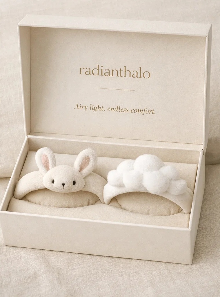 Cute Bunny and Cloud Removable Doll Baby Headbands for Infant Gift Sets, Boutique Retail and Soft Nursery Accessory Lines