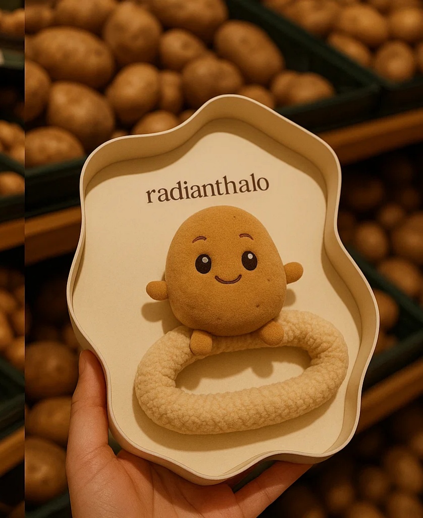 Charming Baby Headband with Potato and Playful Character Design