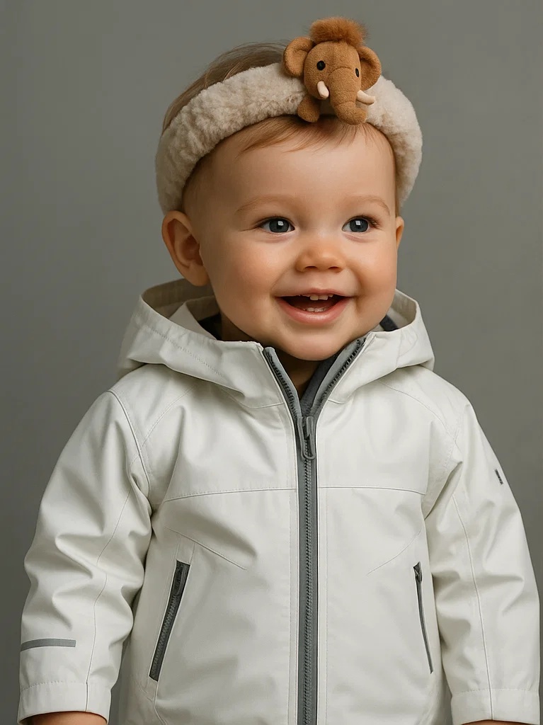 Brown Mammoth Baby Headband – Furry Prehistoric Look