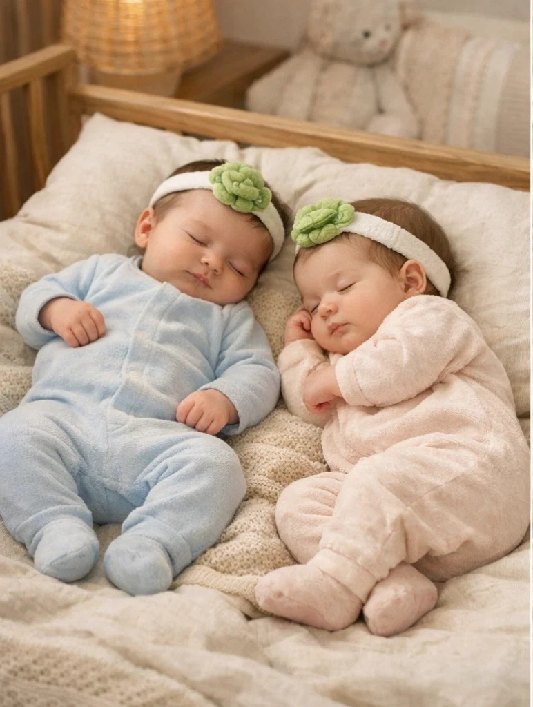 Plush Bean Baby Headband – Blue | Newborn Photography Prop
