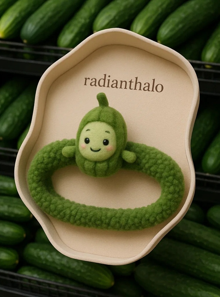 Fun Baby Headband with Cucumber Character and Playful Design
