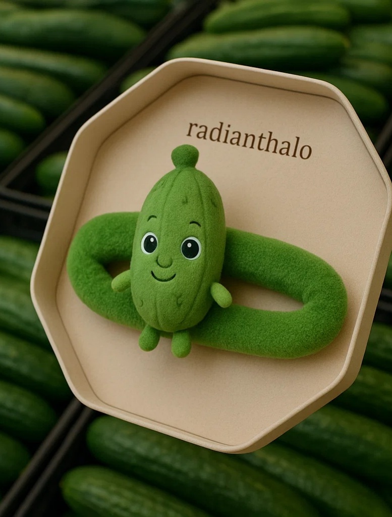 Colorful Baby Headband with Cucumber Character Design