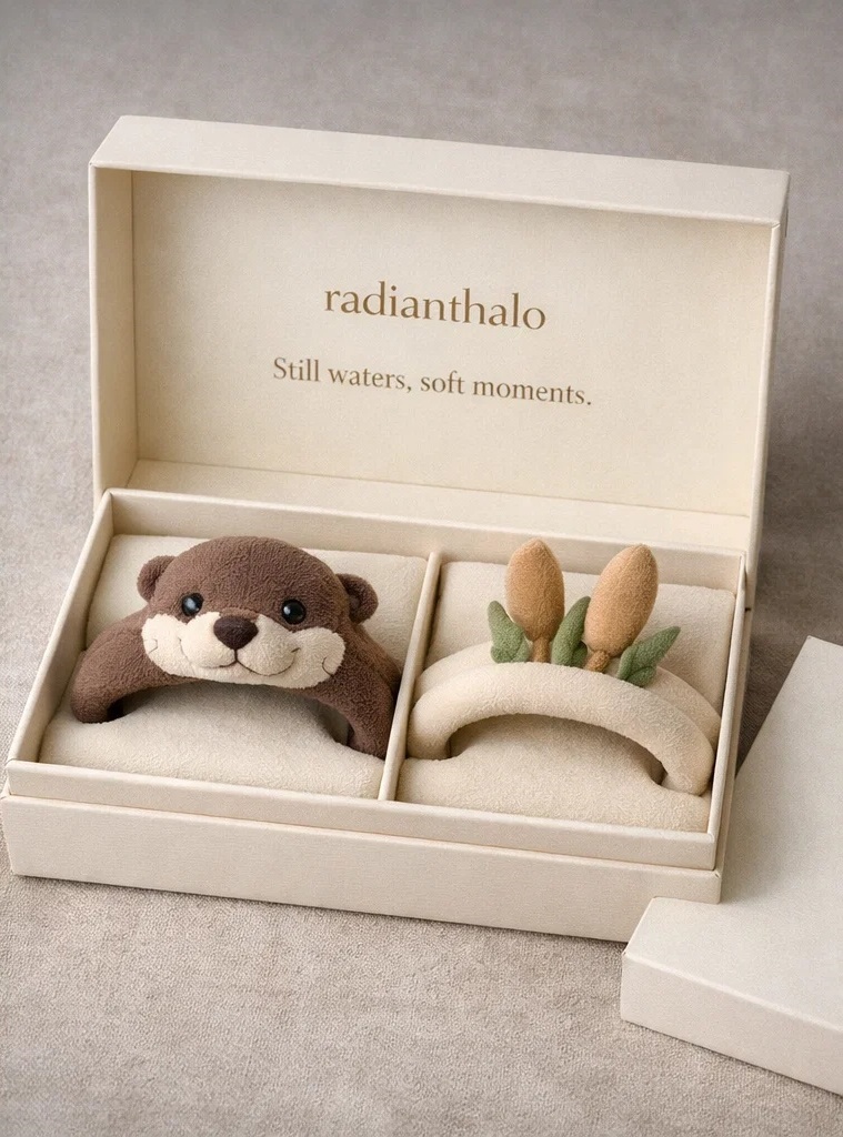 Removable Harvest Plush Baby Headband Set with Wheat and Acorn Details for Boutique Retail and Seasonal Gifting