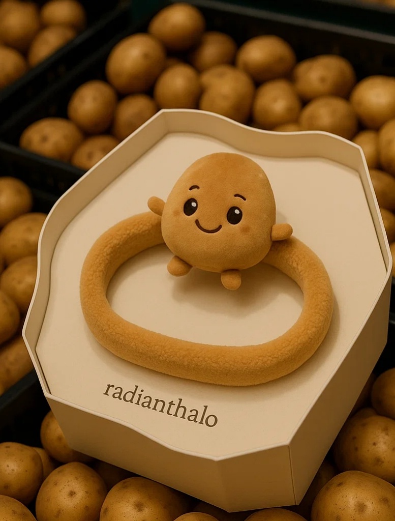 Adorable Baby Headband with Potato Character and Playful Design