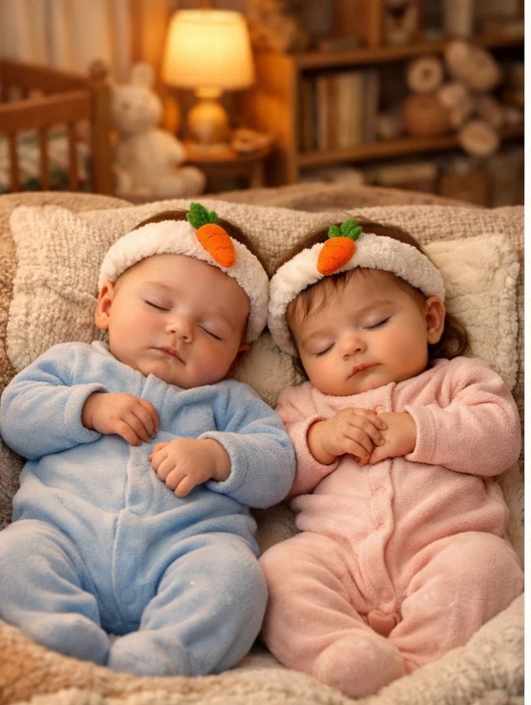 Soft Plush Baby Headband with Removable Oval Cartoon Topper – Minimal Newborn Photo Prop