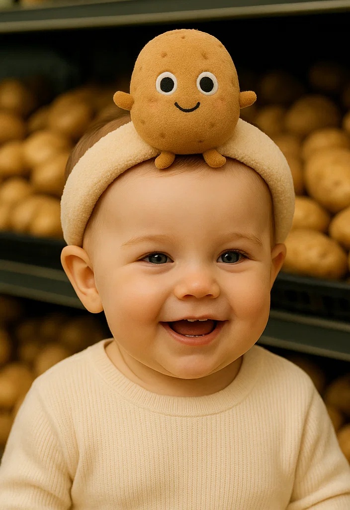 Potato Plush Baby Headband – Ideal for Baby Photography, Adorable and Soft