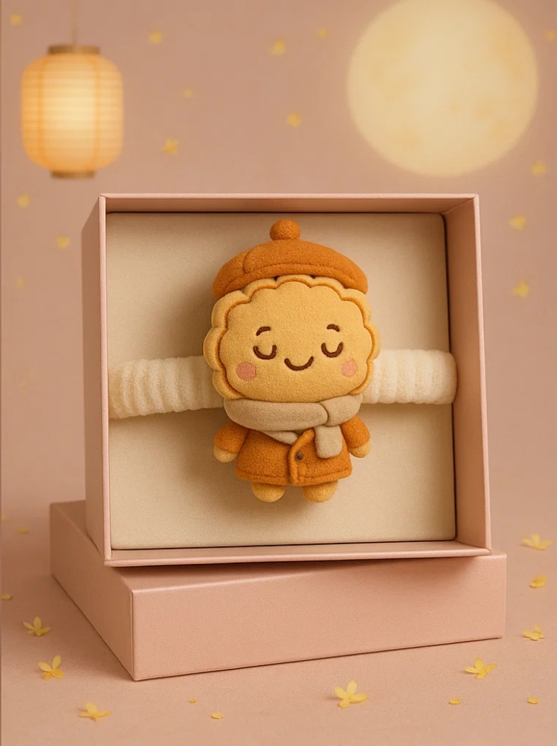 Bandeau bébé d'automne avec peluche lune - Douceur et style