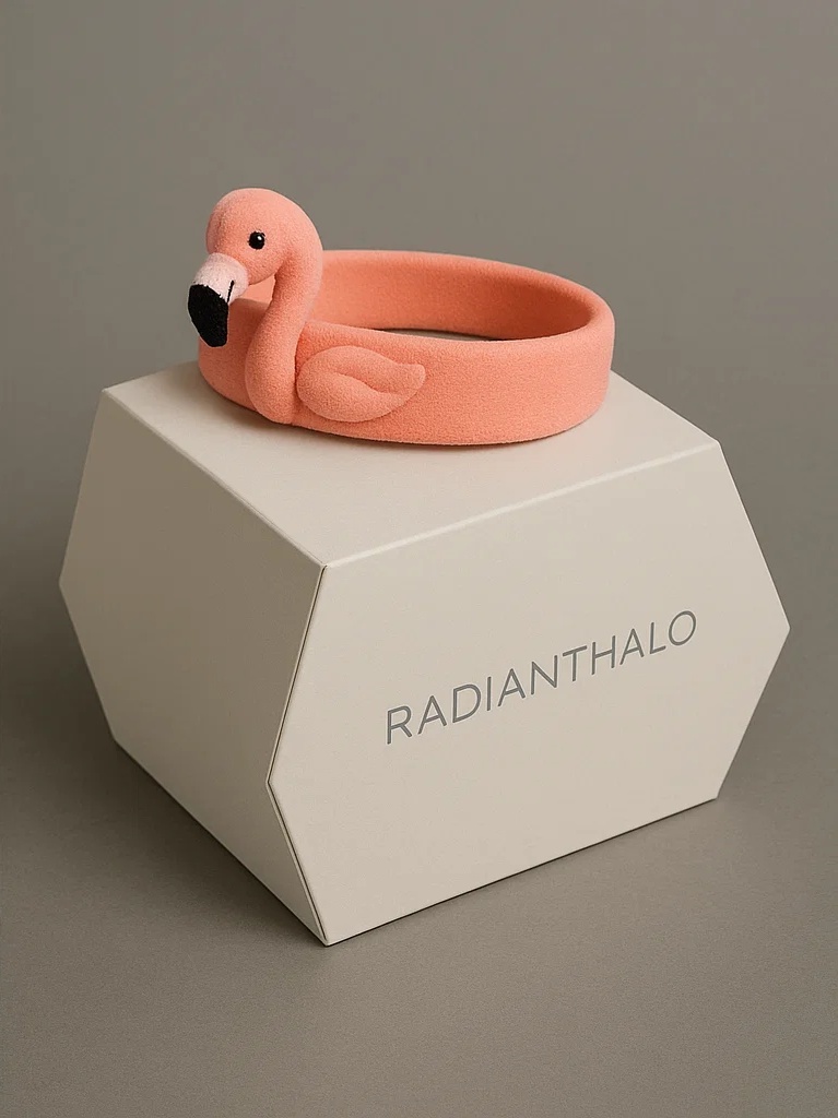 Bright Flamingo Baby Headband – Soft Coral Pink Plush Style