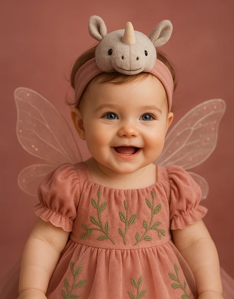 Unicorn Headband Baby Dress with Angel Wings - Magical and Cute Design for Toddlers