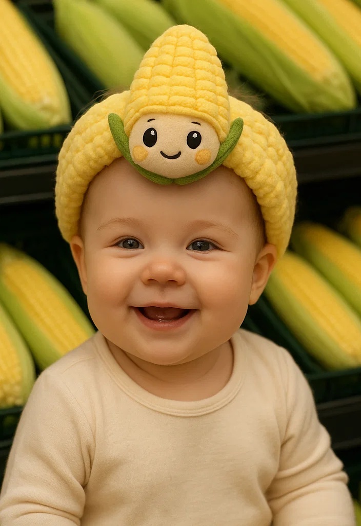 Corn-Inspired Baby Headband – Soft, Fun, and Perfect for Baby Photos