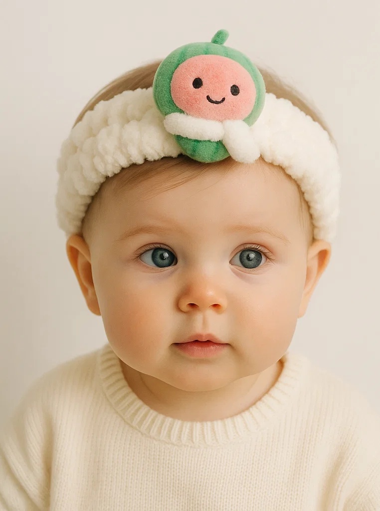 Cute and Comfortable Baby Headband with Removable Watermelon Design