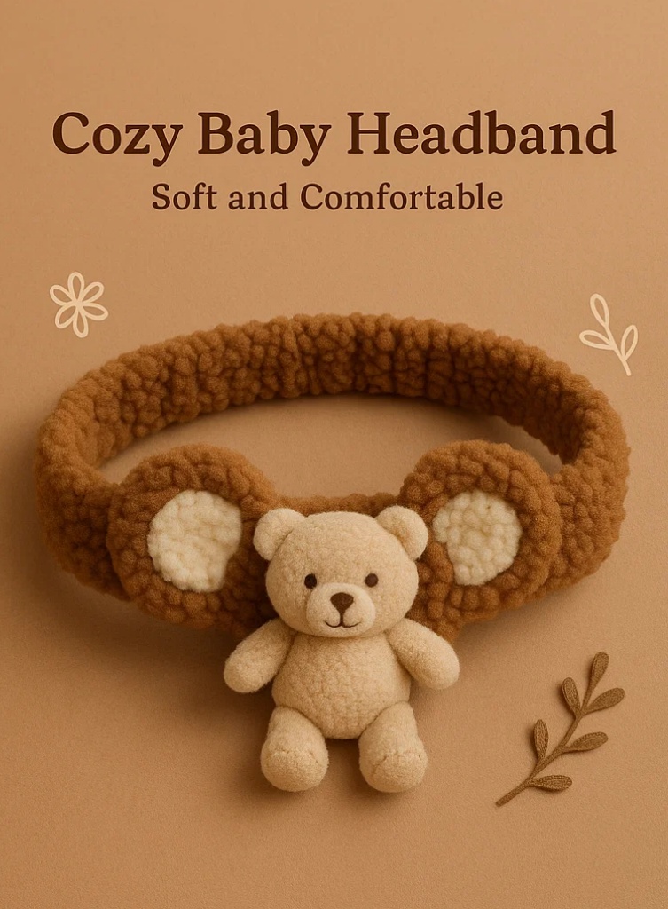 Playful Crown Baby Headband Set – Bright Colors & Character Design for Infants