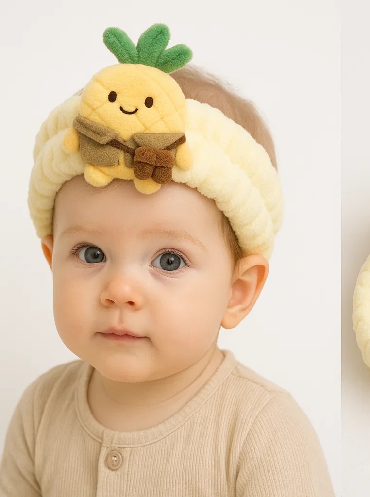 Adorable Baby Headband with Removable Kiwi Character for Photos