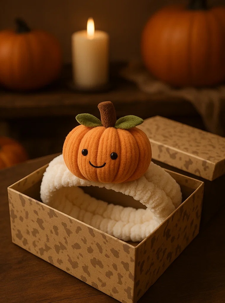 ハロウィン用ベビーヘッドバンド・かぼちゃ付き – 写真撮影に最適なソフトアクセサリー