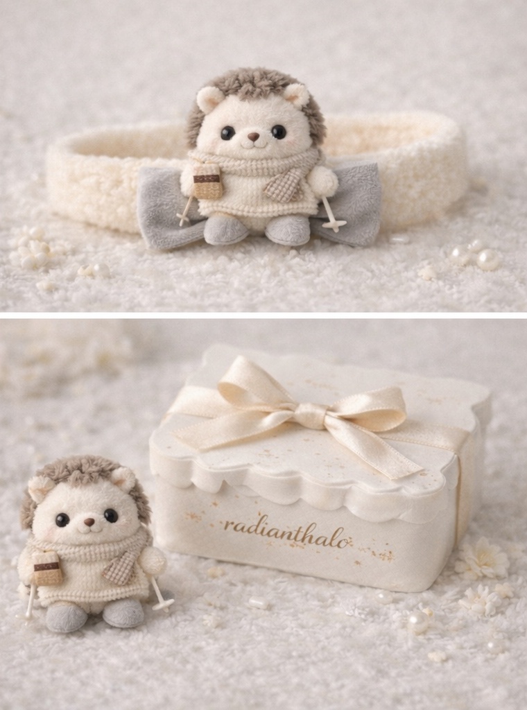 Hedgehog Baby Headband with Cozy Bow Design