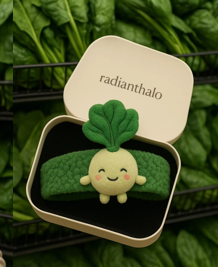 Lettuce-Themed Baby Headband – Soft, Comfortable, and Ideal for Baby Photoshoots