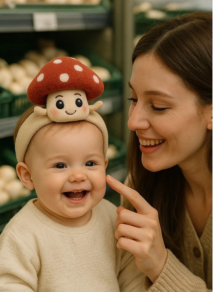 Red Mushroom Baby Headband for Little Girls