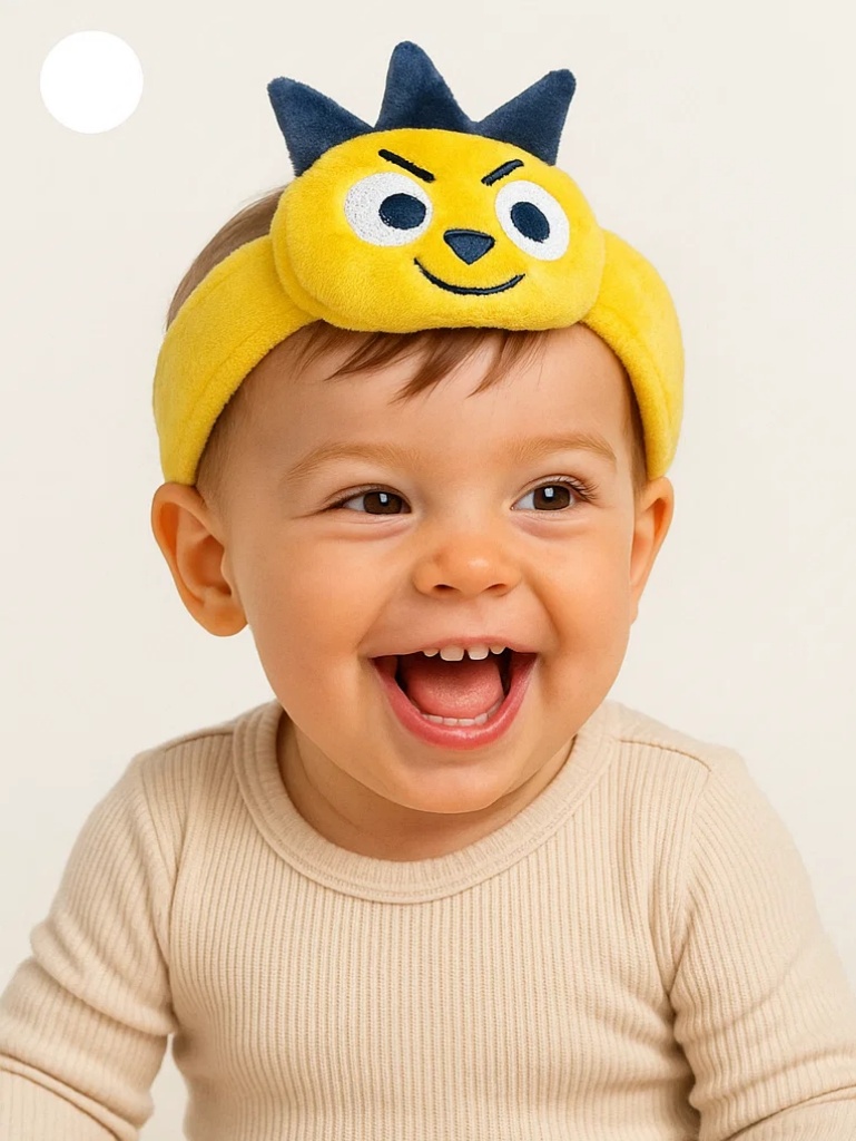 Bold Character Baby Headband with Unique Expression – Ideal for Eye-Catching Display