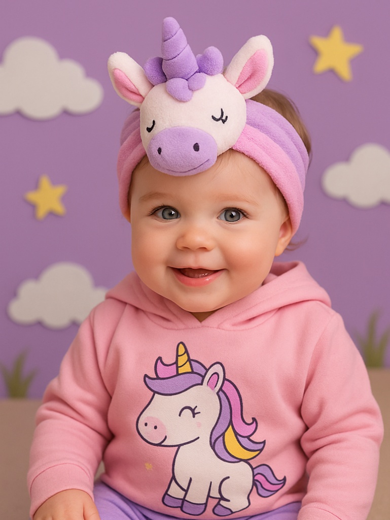 Cute Unicorn Baby Headband with Plush Toy – Perfect for Everyday Photography Use