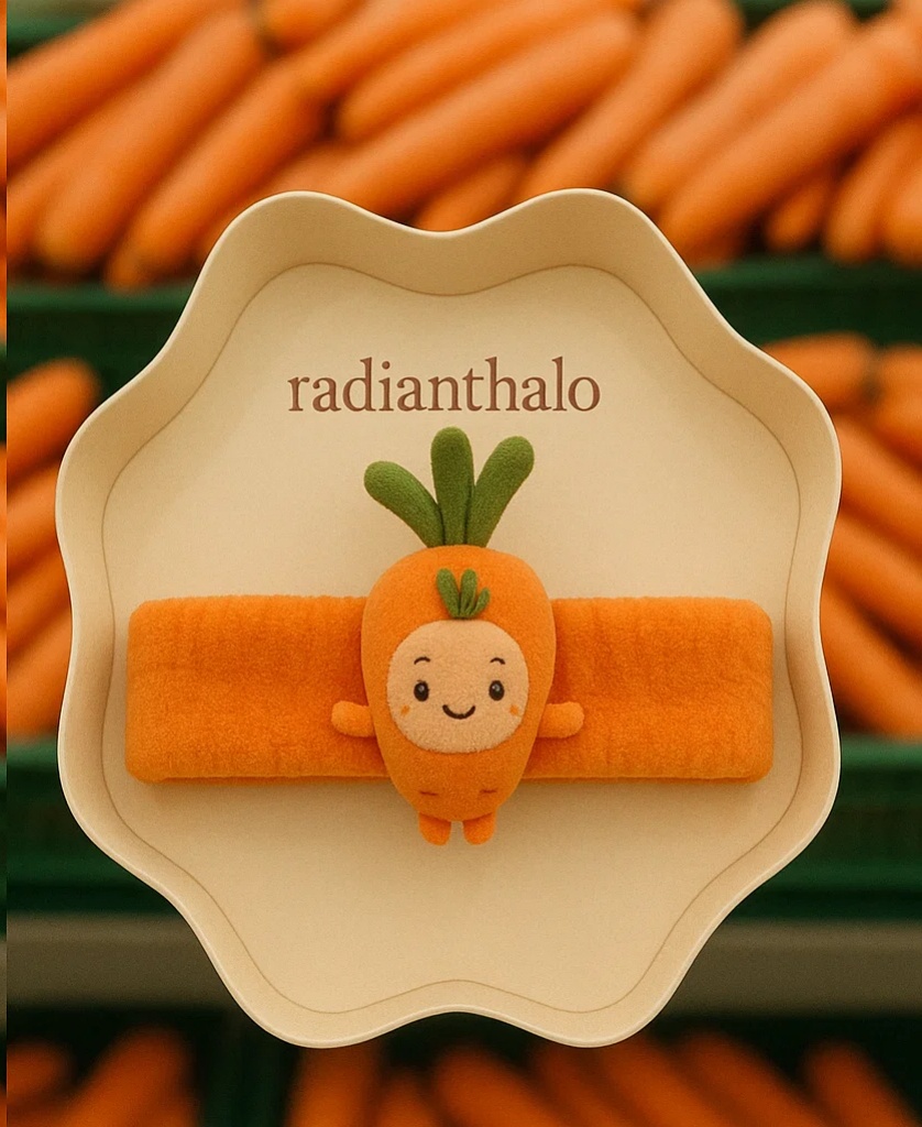 Carrot Plush Baby Headband – Fun and Soft, Ideal for Baby Photography
