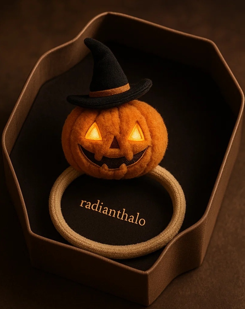 Halloween Pumpkin Plush Baby Headband with Witch Hat for Baby Photography