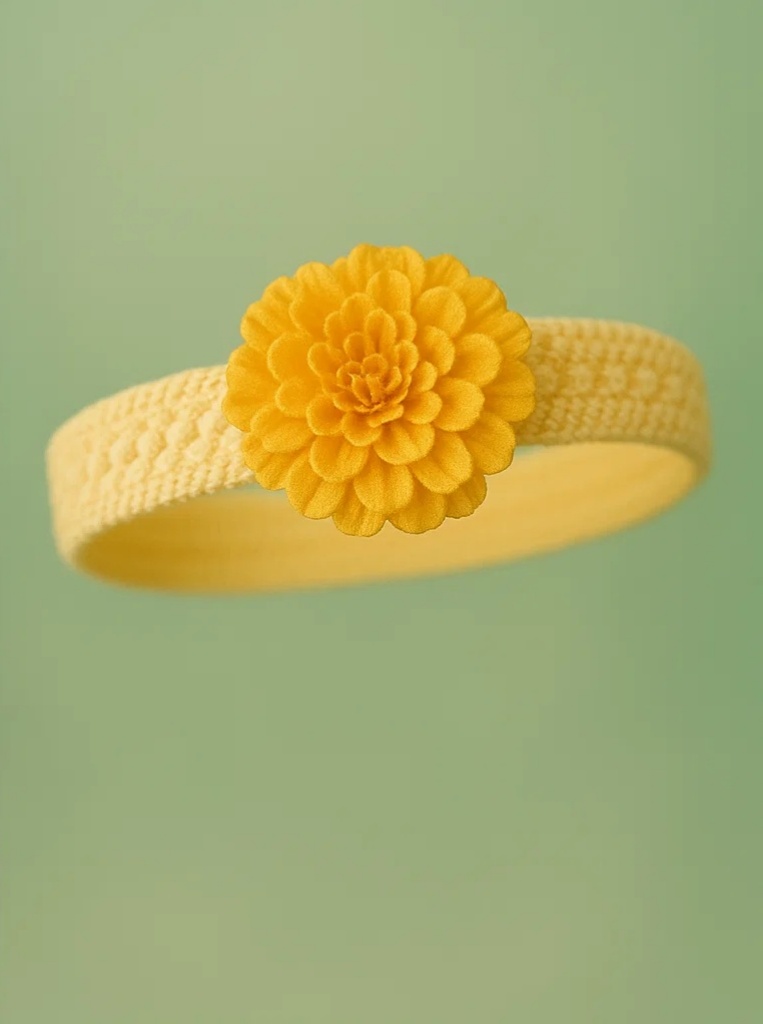 Golden Daisy Angel Headband for Babies – Soft and Whimsical Photo Prop
