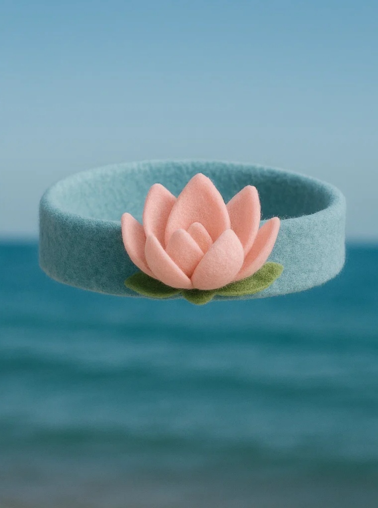 Soft Baby Headband with Light Pink Lotus Flower Decoration