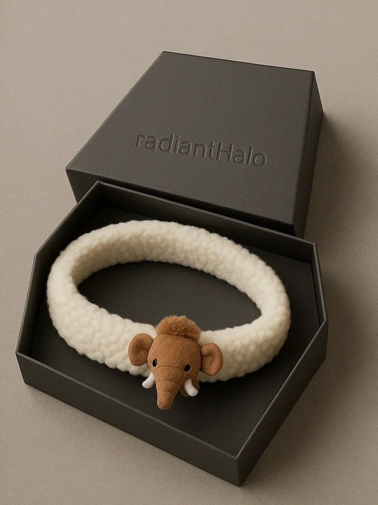 Safari Elephant Baby Headband – Cream Fleece Animal Look