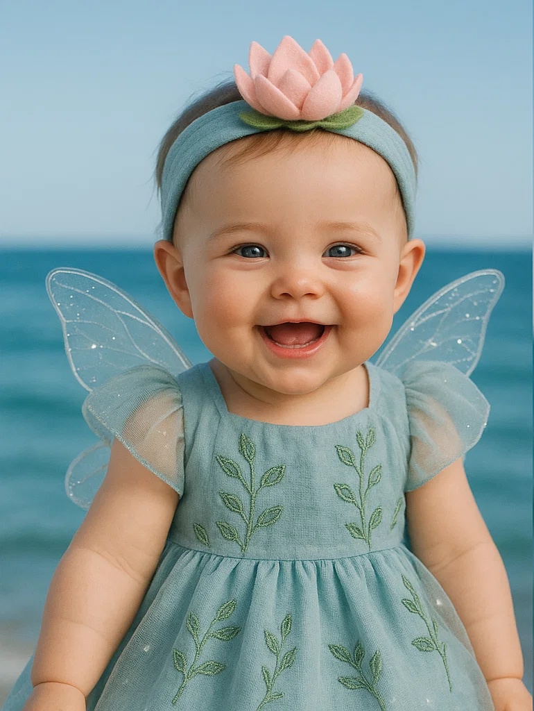Soft Baby Headband with Light Pink Lotus Flower Decoration