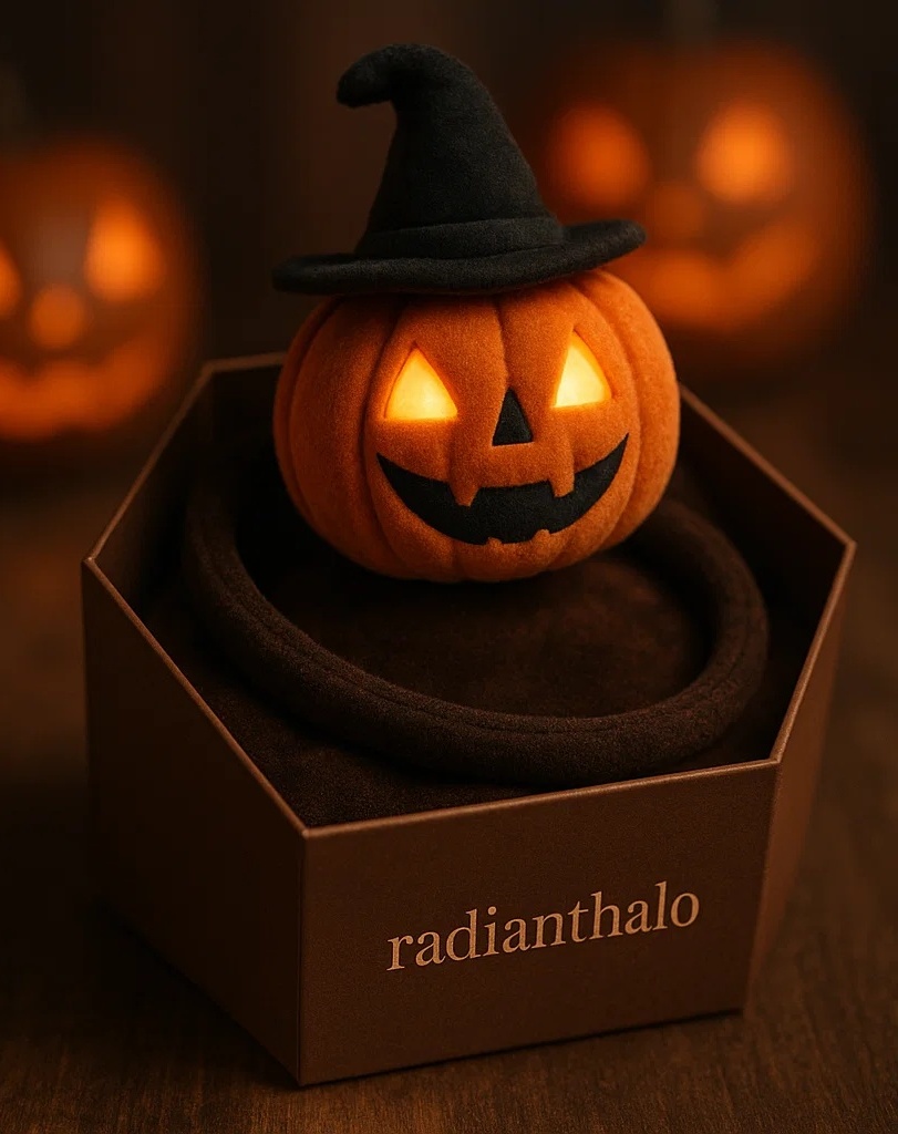 Halloween Pumpkin Plush Baby Headband with Witch Hat for Trendy Baby Gifts