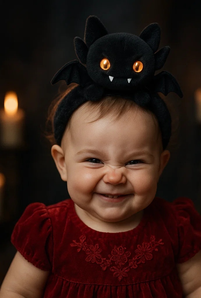 Adorable Baby Headband with Soft Bat Design for Photo Sessions