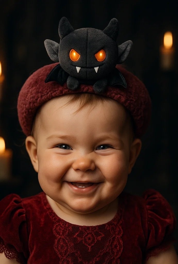 Cute Halloween Themed Baby Headband with Glowing Bat for Photos