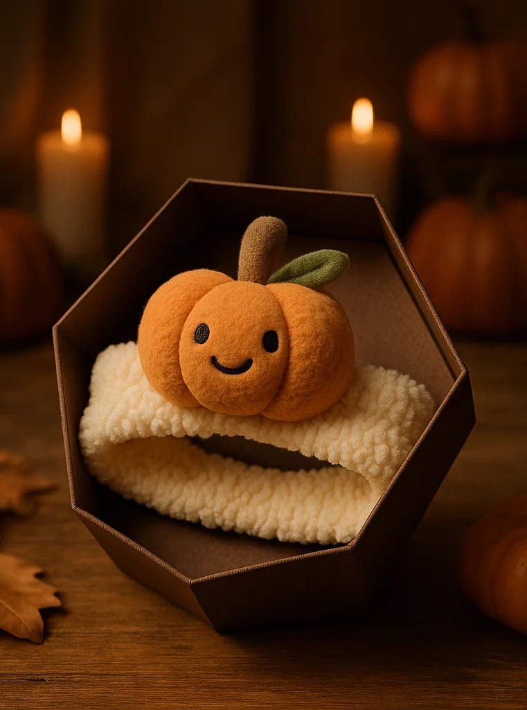 Bentiță de toamnă pentru bebeluși cu dovleac pufos – Perfectă pentru Halloween